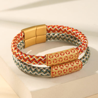 Buddha Stones Tibetan Hot Wheels Various Colors Rope Diamond Knot Luck Buckle Bracelet
