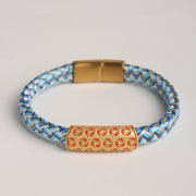 Buddha Stones Tibetan Hot Wheels Various Colors Rope Diamond Knot Luck Buckle Bracelet