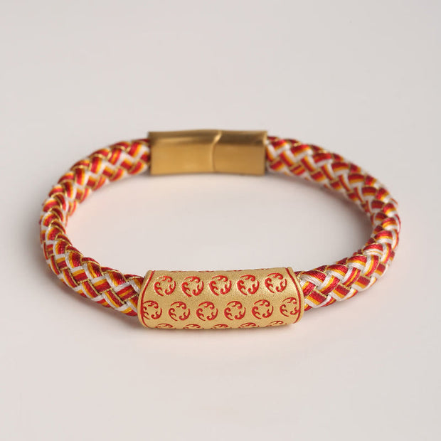 Buddha Stones Tibetan Hot Wheels Various Colors Rope Diamond Knot Luck Buckle Bracelet