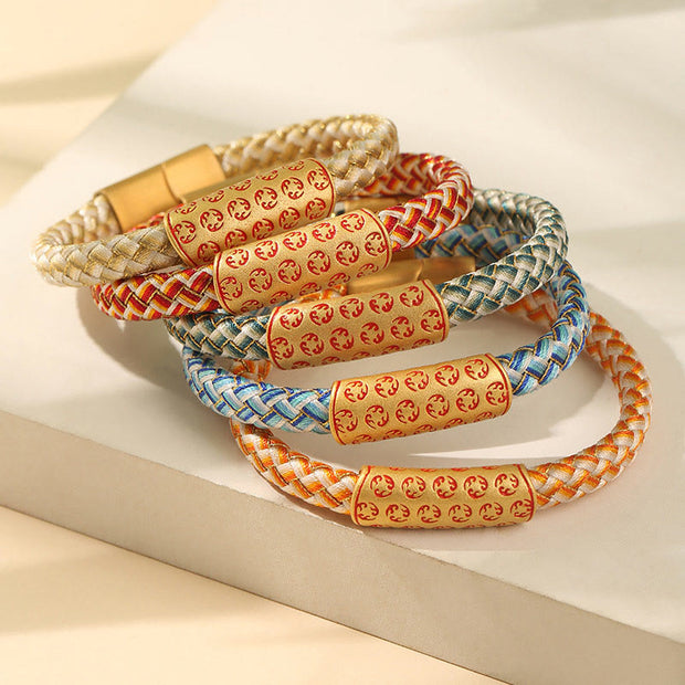Buddha Stones Tibetan Hot Wheels Various Colors Rope Diamond Knot Luck Buckle Bracelet