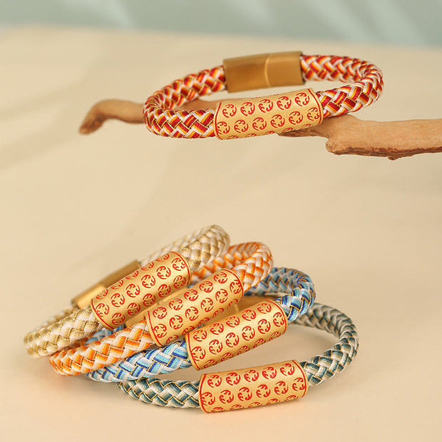 Buddha Stones Tibetan Hot Wheels Various Colors Rope Diamond Knot Luck Buckle Bracelet