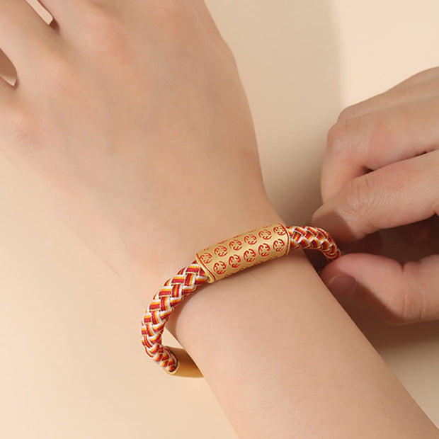 Buddha Stones Tibetan Hot Wheels Various Colors Rope Diamond Knot Luck Buckle Bracelet