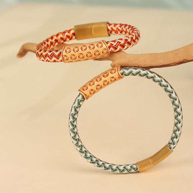 Buddha Stones Tibetan Hot Wheels Various Colors Rope Diamond Knot Luck Buckle Bracelet