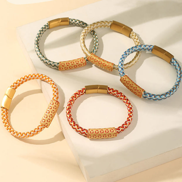 Buddha Stones Tibetan Hot Wheels Various Colors Rope Diamond Knot Luck Buckle Bracelet