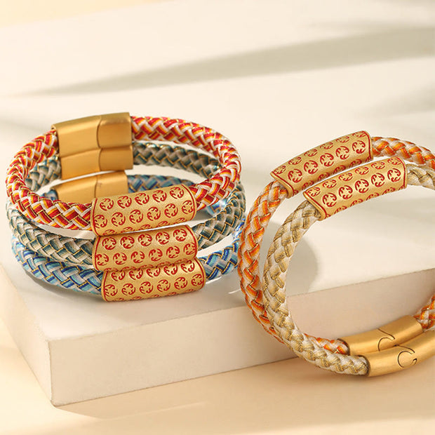 Buddha Stones Tibetan Hot Wheels Various Colors Rope Diamond Knot Luck Buckle Bracelet