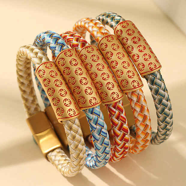 Buddha Stones Tibetan Hot Wheels Various Colors Rope Diamond Knot Luck Buckle Bracelet