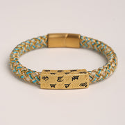 Buddha Stones Tibetan Om Mani Padme Hum Various Colors Rope Gold Thread Diamond Knot Luck Buckle Bracelet