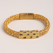 Buddha Stones Tibetan Om Mani Padme Hum Various Colors Rope Gold Thread Diamond Knot Luck Buckle Bracelet