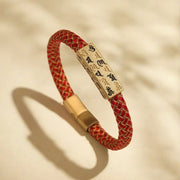 Buddha Stones Tibetan Om Mani Padme Hum Various Colors Rope Gold Thread Diamond Knot Luck Buckle Bracelet