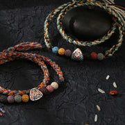 Buddha Stones Dragon Boat Festival Colorful Rope Lava Rock Fu Character Rice Dumplings Luck Braided Bracelet