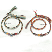 Buddha Stones Dragon Boat Festival Colorful Rope Lava Rock Fu Character Rice Dumplings Luck Braided Bracelet
