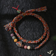 Buddha Stones Dragon Boat Festival Colorful Rope Lava Rock Fu Character Rice Dumplings Luck Braided Bracelet