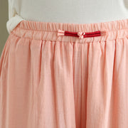 Buddha Stones Casual Vintage Side Slit Hem Design Cotton Linen Women's Wide Leg Pants With Pockets