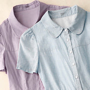 Buddha Stones Summer Casual Plain Front Button Design Cotton Linen Cardigan Maxi Dress With Pockets
