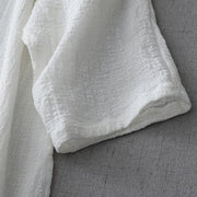 Buddha Stones Casual Summer Irregular Chinese Frog Button Design Women's Cotton Linen Coat