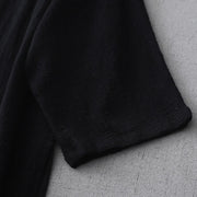Buddha Stones Casual Summer Irregular Chinese Frog Button Design Women's Cotton Linen Coat