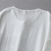 Buddha Stones Casual Summer Irregular Chinese Frog Button Design Women's Cotton Linen Coat