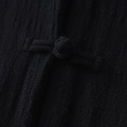 Buddha Stones Casual Summer Irregular Chinese Frog Button Design Women's Cotton Linen Coat