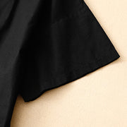 Buddha Stones Summer Casual Plain Crew Neck Simple Design Short Sleeve Midi Dress With Pockets