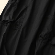 Buddha Stones Summer Casual Plain Crew Neck Simple Design Short Sleeve Midi Dress With Pockets