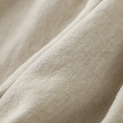 Buddha Stones Daily Casual Pure Color V-Neck Simple Buttons Design Sleeveless Midi Dress - image 7