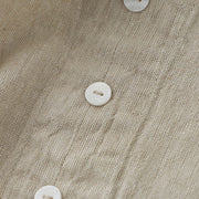 Buddha Stones Daily Casual Pure Color V-Neck Simple Buttons Design Sleeveless Midi Dress With Pockets