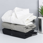 Buddha Stones Spring Daily Line Patchwork Design Lapel Men's Long Sleeve Cotton Linen Shirt With Pockets