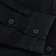 Buddha Stones Spring Daily Line Patchwork Design Lapel Men's Long Sleeve Cotton Linen Shirt With Pockets