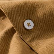 Buddha Stones Daily Casual Pure Color Lapel Men's Short Sleeve Cotton Linen Shirt With Pockets