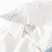 Buddha Stones Spring Stitching Contrast Color Lapel Long Sleeve Button Design Men's Cotton Linen Shirt With Pockets