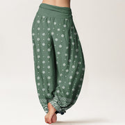Buddha Stones Paisley Geometric Pattern Women's Elastic Waist Harem Pants