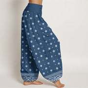 Buddha Stones Paisley Geometric Pattern Women's Elastic Waist Harem Pants