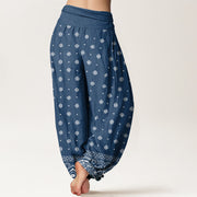 Buddha Stones Paisley Geometric Pattern Women's Elastic Waist Harem Pants