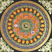 Buddha Stones Tibetan Thangka Painting Om Mani Padme Hum Scripture Handmade Decoration(Random Style)