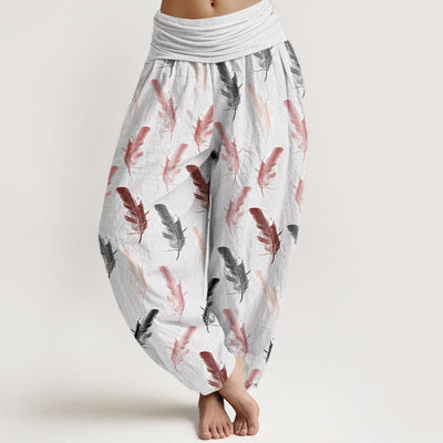 Buddha Stones Casual Tropical Flowers Foliage Pattern Women's Elastic Waist Harem Pants - WhiteSmoke - US22，UK/AU26，EU54 (6XL) - image 1