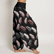 Buddha Stones Casual Tropical Flowers Foliage Pattern Women's Elastic Waist Harem Pants - image 7