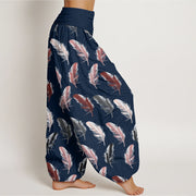 Buddha Stones Casual Tropical Flowers Foliage Pattern Women's Elastic Waist Harem Pants - image 10