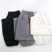 Buddha Stones Summer Solid Color Unisex Elastic Waist Tai Chi Qigong Practice Pants With Pockets