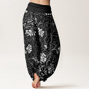 Buddha Stones Casual Floral Vine Plant Pattern Women's Elastic Waist Harem Pants - image 7