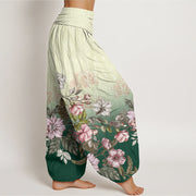 Buddha Stones Casual Gradient Petals Leaves Pattern Women's Elastic Waist Harem Pants - image 2
