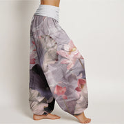 Buddha Stones Casual Lotus Petal Pond Pattern Women's Elastic Waist Harem Pants - image 6