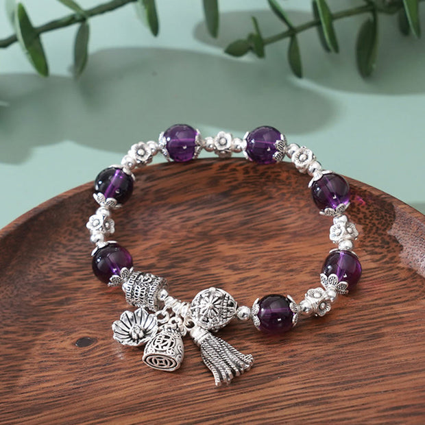 FREE Today: Inner Peace and Healing Amethyst Green Crystal Various Crystal Money Bags Lotus Bracelet