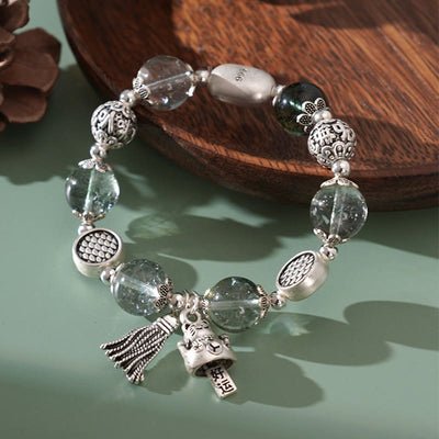 Buddha Stones Green Phantom Lucky Cat Confidence Bracelet