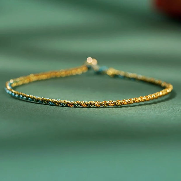 FREE Today: Luck Strength Colorful Rope Coin Bead Extra Thin Braided Bracelet