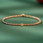 FREE Today: Luck Strength Colorful Rope Coin Bead Extra Thin Braided Bracelet
