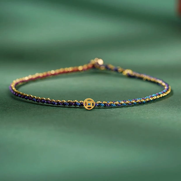 FREE Today: Luck Strength Colorful Rope Coin Bead Extra Thin Braided Bracelet