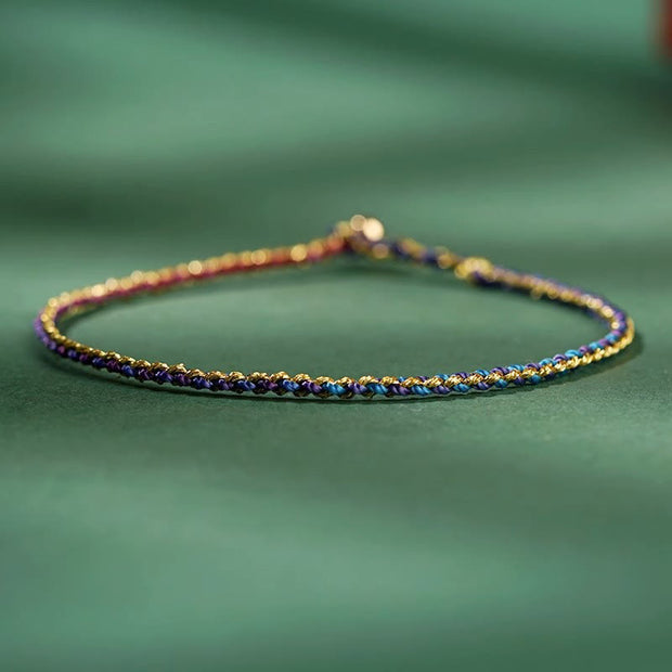 FREE Today: Luck Strength Colorful Rope Coin Bead Extra Thin Braided Bracelet