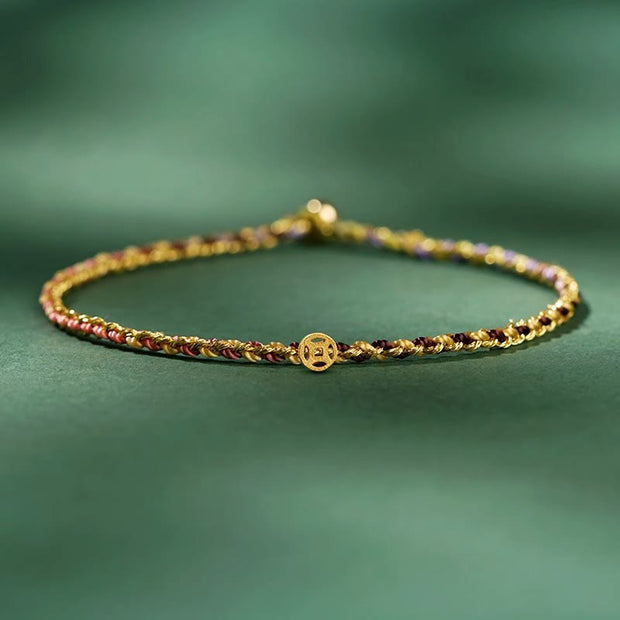 FREE Today: Luck Strength Colorful Rope Coin Bead Extra Thin Braided Bracelet