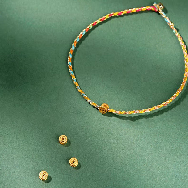 FREE Today: Luck Strength Colorful Rope Coin Bead Extra Thin Braided Bracelet