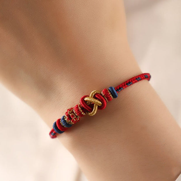 FREE Today: Faith and Connection Handcrafted Peach Blossom Peace Knot Colorful Rope Adjustable Bracelet